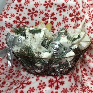 Christmas arrangement Ornament filled Basket